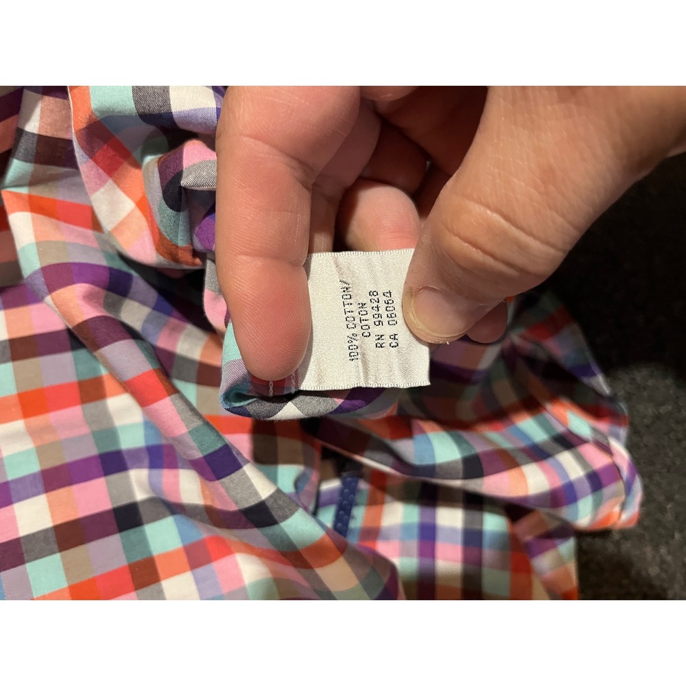 Bugatchi Uomo Mens Classic Fit Multicolor Plaid Long Sleeve Button Down Shirt L - Picture 9 of 11